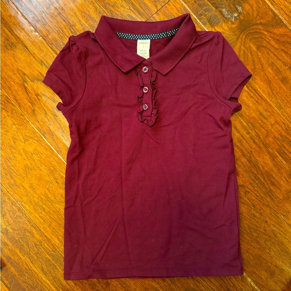 Gymboree girls short sleeved polo shirt, maroon